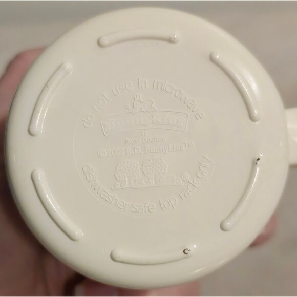 Royal Doulton BUNNYKINS Plastic Baby Kid Cup Mug Rocking Bunny / Snowman England - Picture 5 of 9